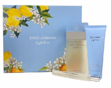 Estuche Dolce & Gabbana Light Blue Mujer 3pzs 100ml EDT+10ml EDT+Crema